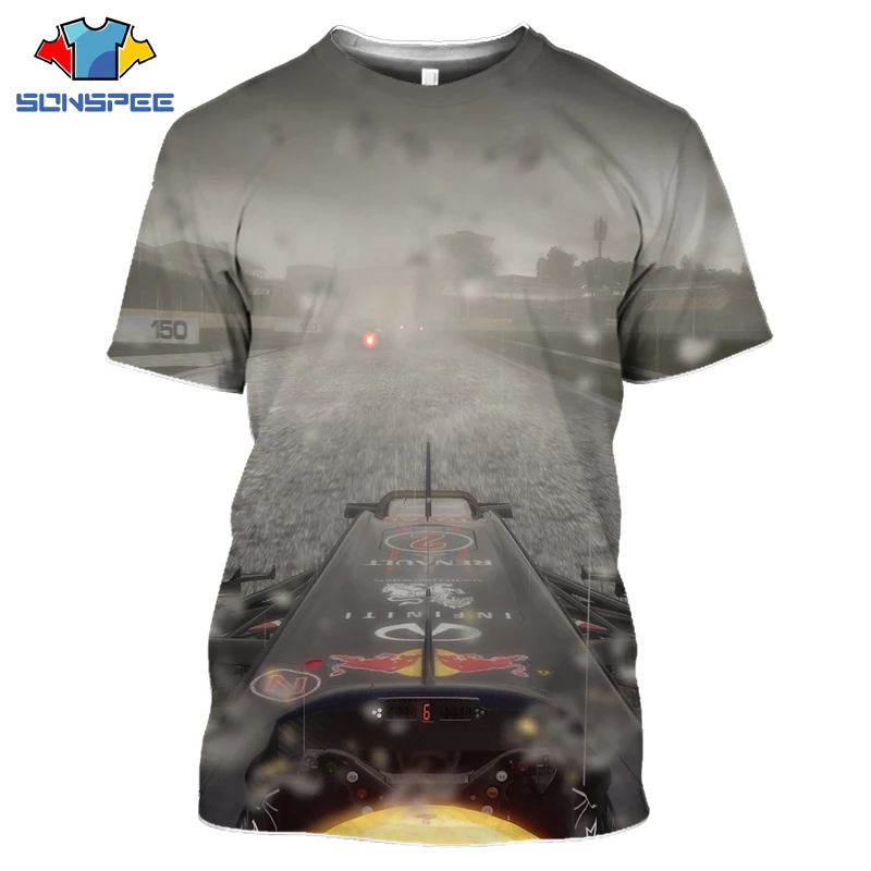 Летняя модная спортивная футболка для отдыха с 3D принтом Фии Формулы 1 чемпионата