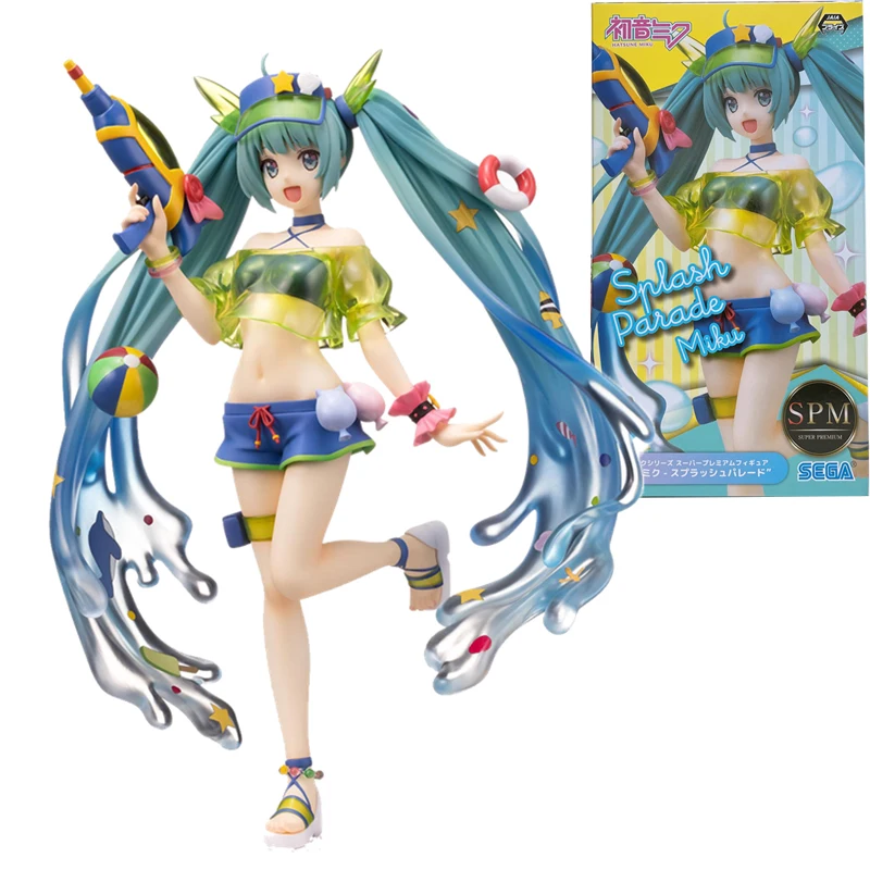 

21cm Hatsune Anime Model Sega Miku Figure Water Gun Swimsuit Pvc Doll Toy Decoration Gift Original In Stock