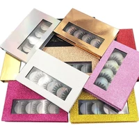 5pairs new 3d three dimensional natural false eyelashes dramatic makeup hand made reusable with exquisite packing box wholesale
