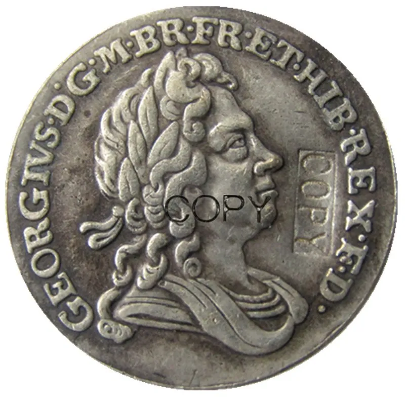 1717 шиллинг-Джордж I британская Серебряная монета-Красивая Посеребренная копия монеты