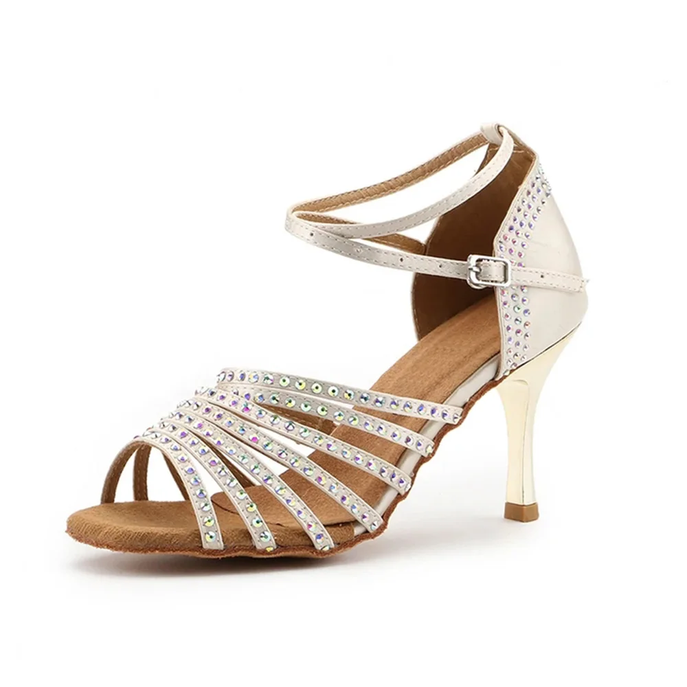 Women Luxury  Rhinestone Latin Dance Shoes Ballroom Black Bridal Shoes Dancing Shoes Party Sandals Salsa Dance high heel shoes
