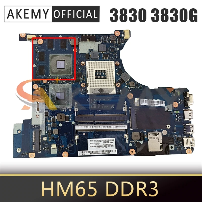 

Материнская плата P3MJ0 LA-7121P для ноутбука ACER Aspire 3830 3830G HM65 MBRFQ02002 HM65 N12P-GS-A1 DDR3, материнская плата для ноутбука
