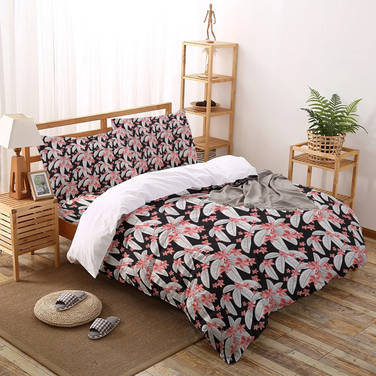 Flower Pattern of Tropical Plants Duvet Cover Set Vintage Floral Art Design Collection 3/4pcs Bedding Bed Sheet Pillowcas | Дом и сад