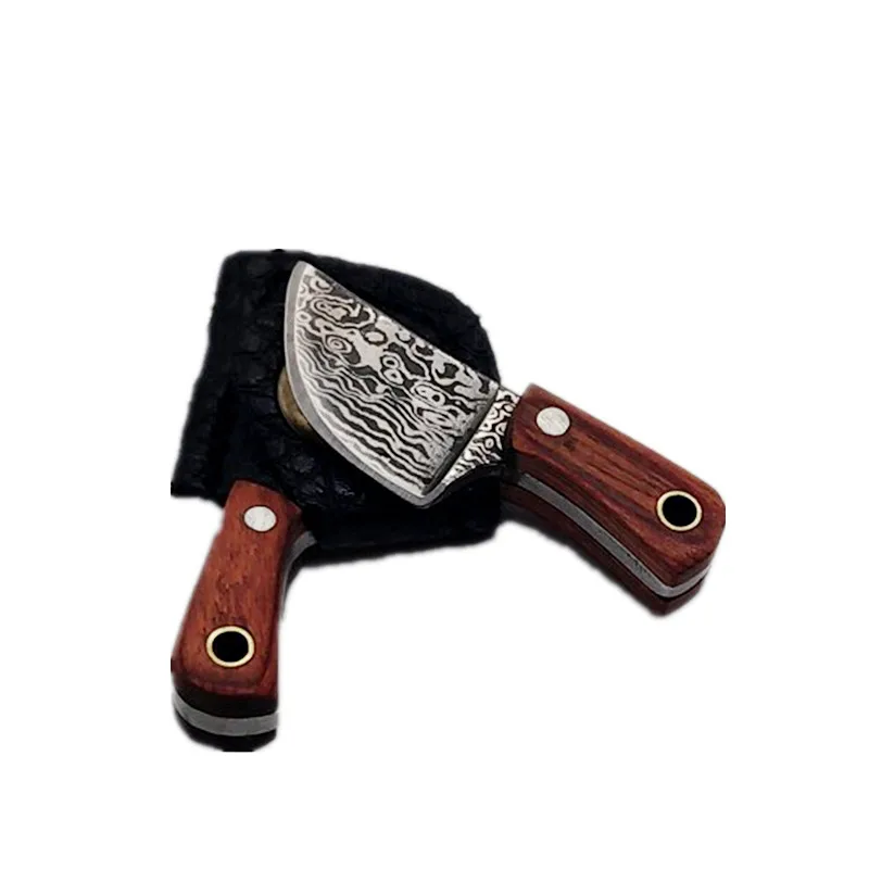 Мини портативный брелок-нож из дамасской стали кухонный нож для повседневного