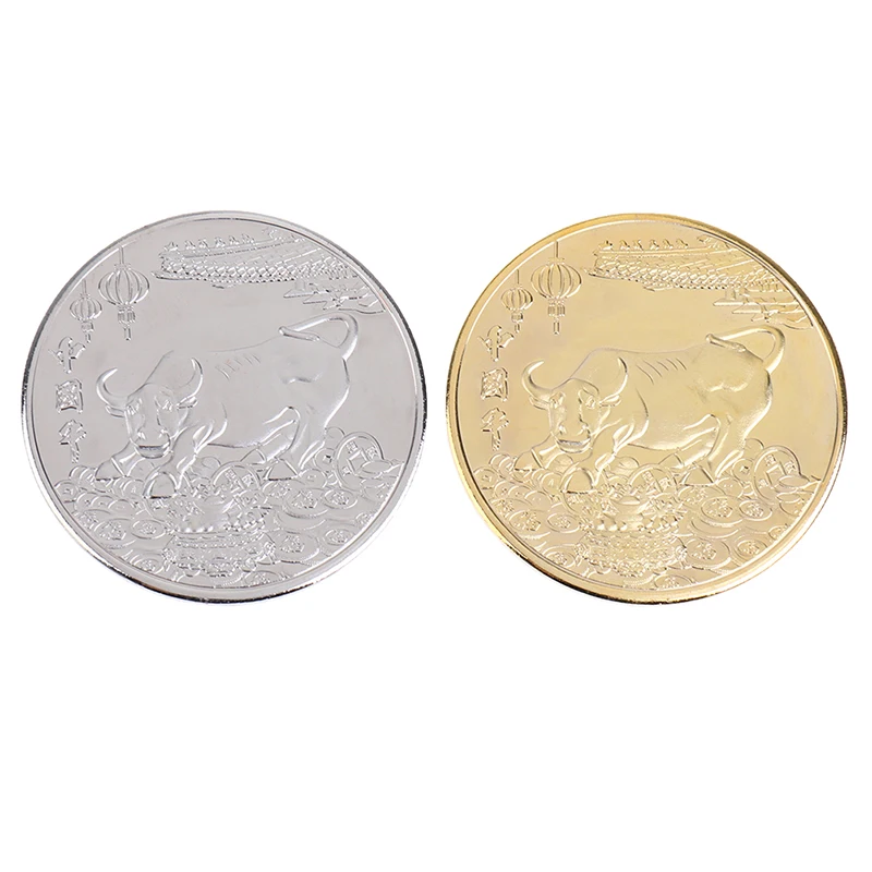2021 New Year Gold Coin Twelve Zodiac Ox Commemorative Coins Collection Gift |