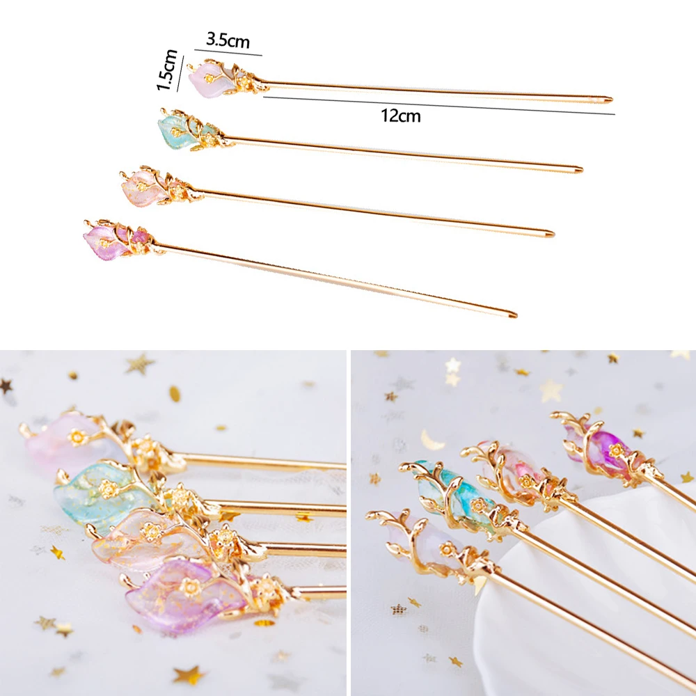 

Metal Rhinestone Hair Stick Hair Chopsticks Hairpin Vintage Chinese Style Hair Stick Woman Girls Jewelry Hair Clip Accessories