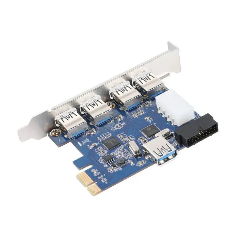 5 портов USB 3,0 PCI-e Плата расширения PCI express PCIe USB 3,0 концентратор адаптер 5-портовый USB3.0 контроллер USB 3 0 PCI e PCIe express 1x