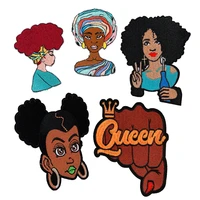 african girls embroidery patches queen badges sewing supplies wholesale patches iron on patches clothing accessories