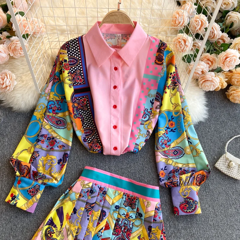 2021 весенний модный темпераментный новый экзотический принт с воротником буффами