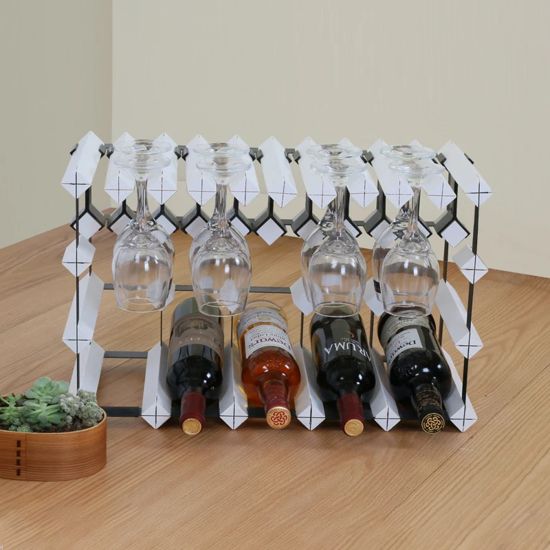

Imported solid wood wine rack solid wood wine cup rack ornaments large capacity creative wine rack solid and stable restaurant E