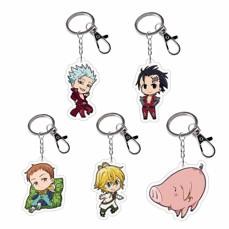 Брелок для ключей с японским аниме Семь смертных грехов акриловый мужчин и