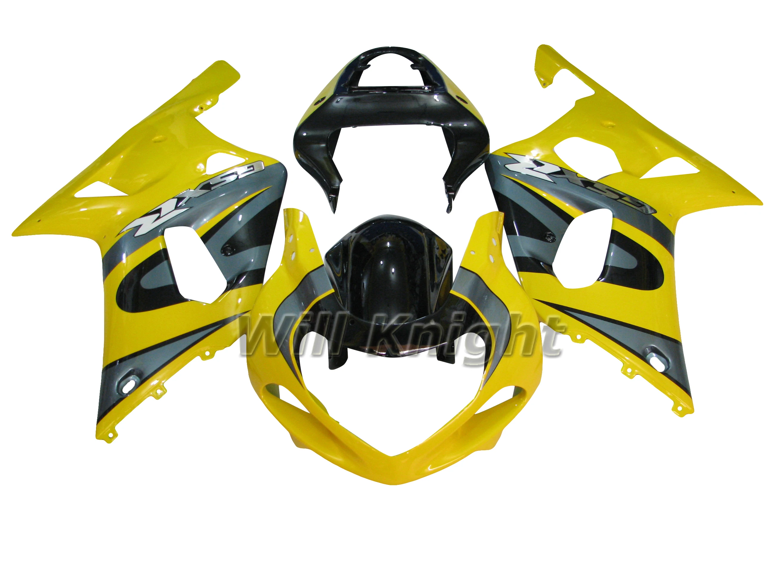 

Комплект обтекателей для кузова для Suzuki GSXR600 GSXR750 2001 2002 2003, желтый, серый, черный
