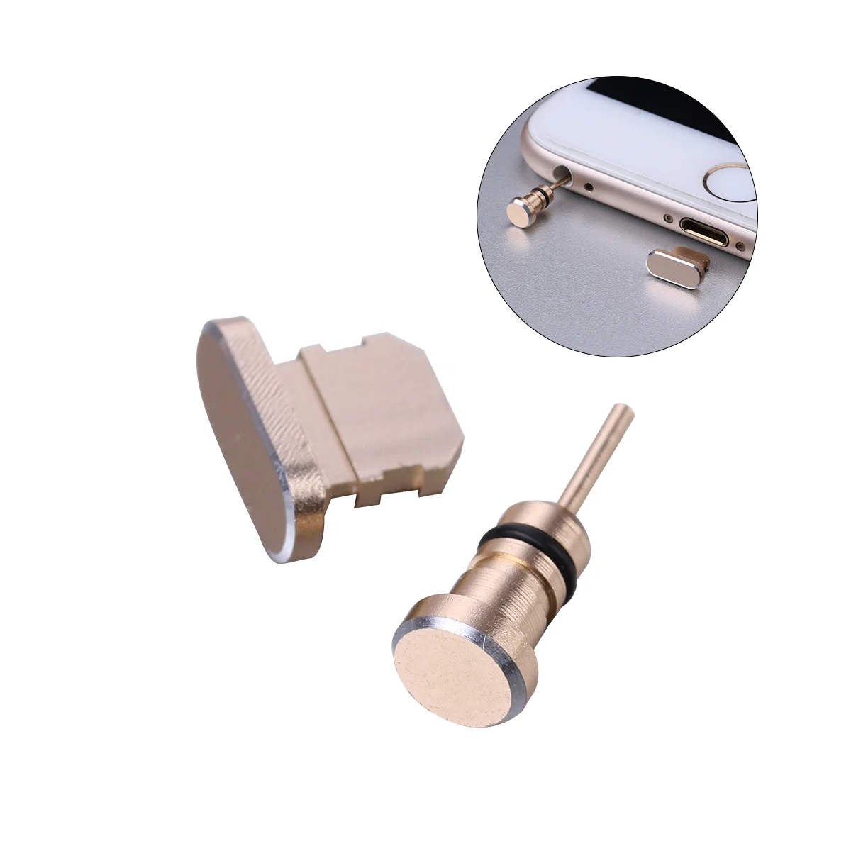 

2PCS/ Set 3.5mm Earphone Jack Anti Dust Plug And Charging Port Plug for iPhone X/ 8 Plus/ 7 Plus/ 7/ SE/ 6 Plus/6S / 6/ 5S/ 5C/