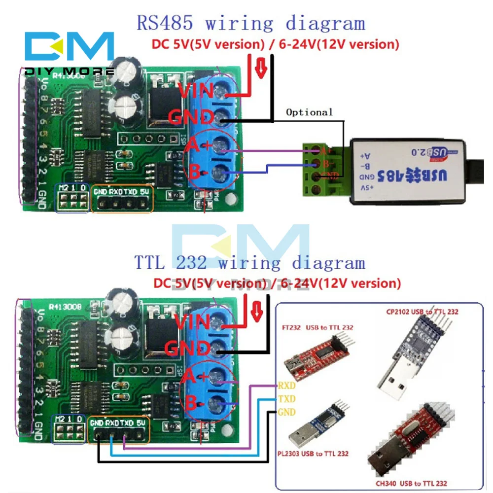 8-канальный модуль управления RS485 RS232 (TTL) Modbus RTU многофункциональный релейный
