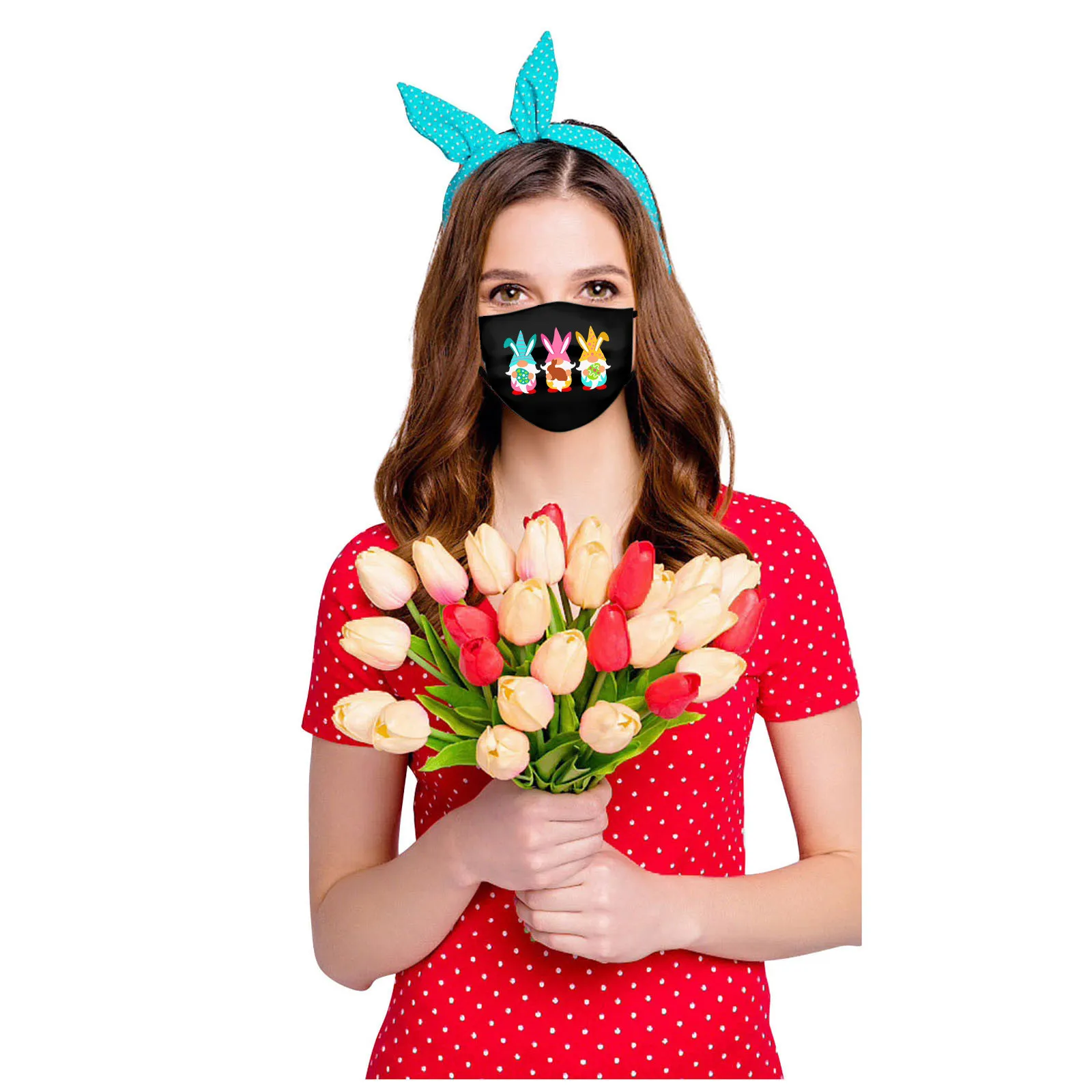 

50PCS masque noir Adult Daily Care Mask Easter Printing mascararilla Disposable Face Mask Non-woven 3Ply Activated Carbon Masken