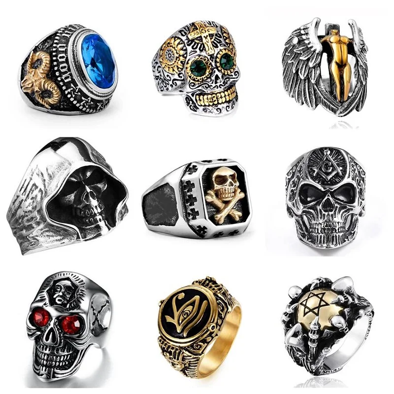 Готическое мужское кольцо из нержавеющей стали ювелирные изделия в стиле хип хоп