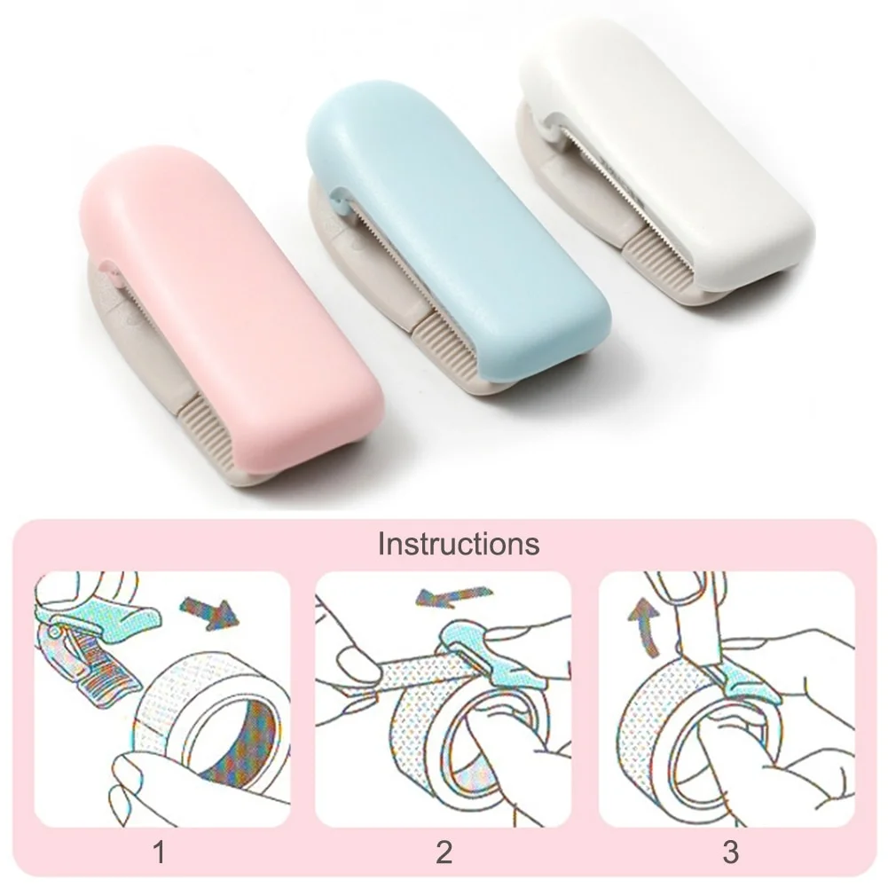 

1pc Mini Washi Tape Dispenser Cute Creative Stationery Kawaii Portable Plastic Office Tape Cutter School Supplies Random Color