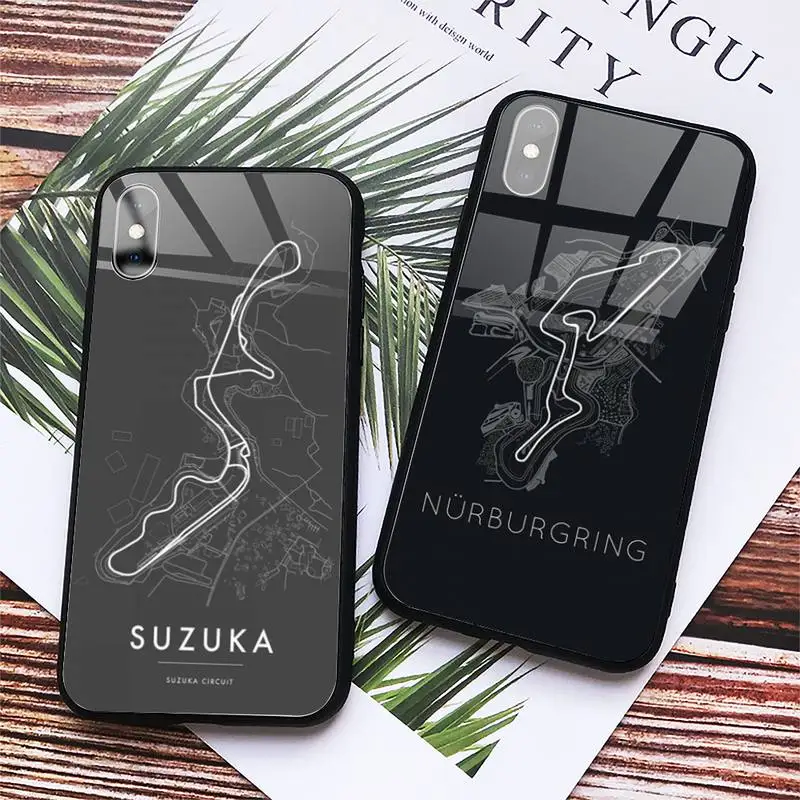 

Formula racing circuit Phone Case Tempered glass For iphone 6 7 8 plus X XS XR 11 12 13 PRO MAX mini