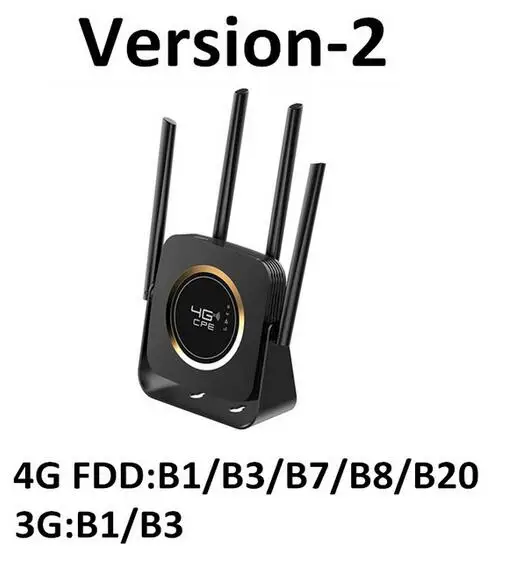 Version-2Black KuWFi 4G LTE маршрутизатор Lan порт беспроводной CPE встроенный аккумулятор 3000 мАч 300 Мбит/с высокоскоростная Мобильная точка доступа Wifi со слотом для sim-карты - Цвет: Version-2Black