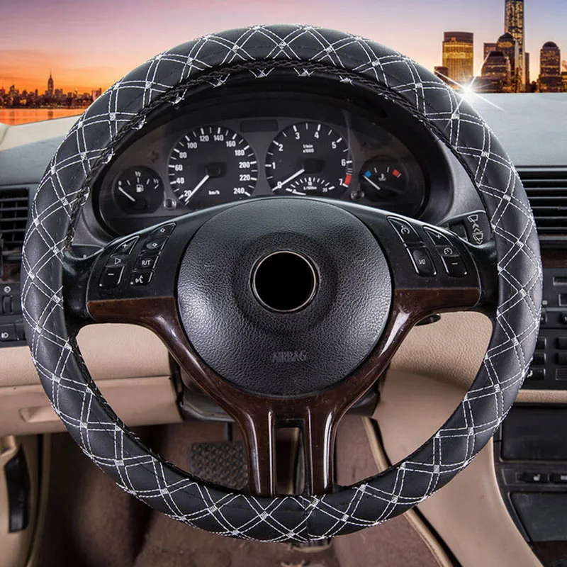 Гоночный чехол рулевого колеса автомобиля из микрофибры чехлы крышки 38 см для