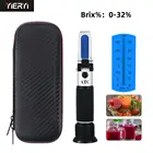 Измеритель плотности жидкости, Рефрактометр, с функцией определения содержания сахара градусов, сахариметр, 0-32% Брикса, черный