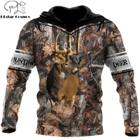camo deer hunter 3d all over printed fashion mens autumn hoodie sweatshirt unisex streetwear casual zip jacket pullover kj532