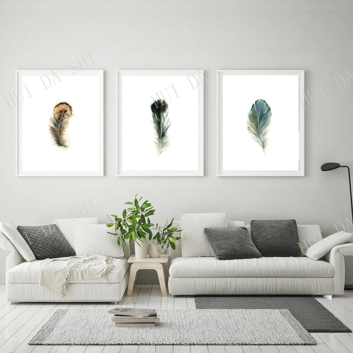 

Feathers 3 Prints Set, Minimalist Style Wall Gallery, Set of 3 Fine Art Prints, Feather Watercolor painting Wall Decor