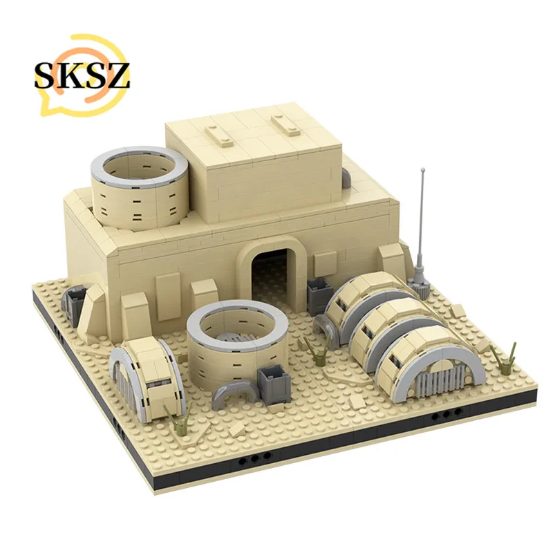 

MOC Desert Power Plant for a Modulars Tatooines House Villa Building Blocks Bricks DIY Model Assembly Toys for Boys Gift 752pcs