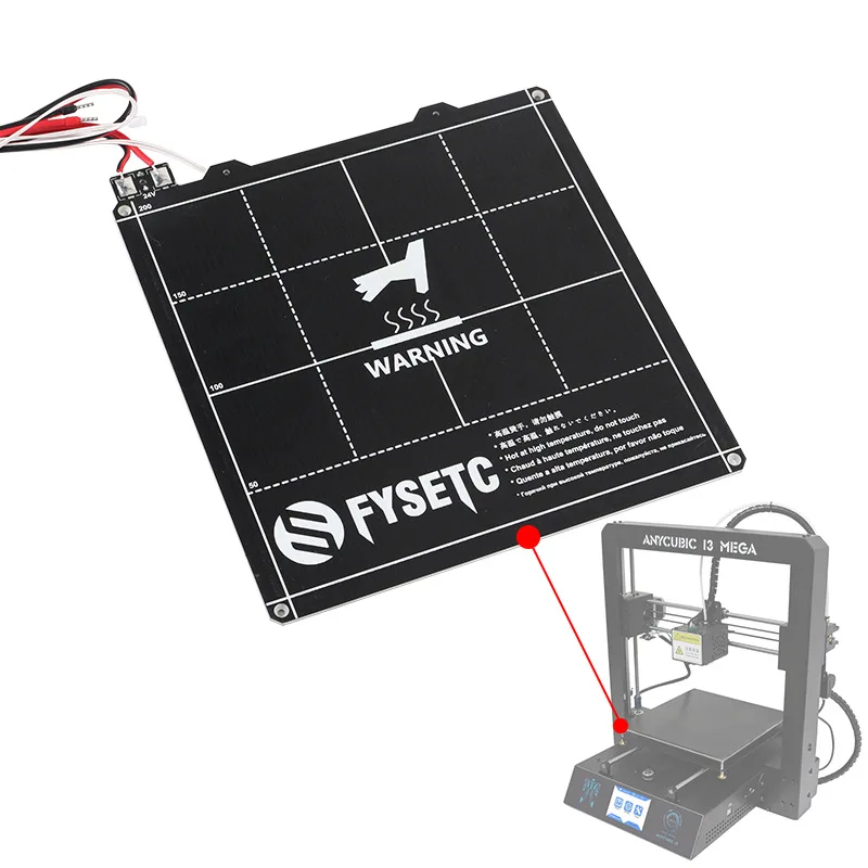

Магнитная печатная плата hot bed 220*220 мм 24 В для MK3 Prusa i3 Anet A8 plus