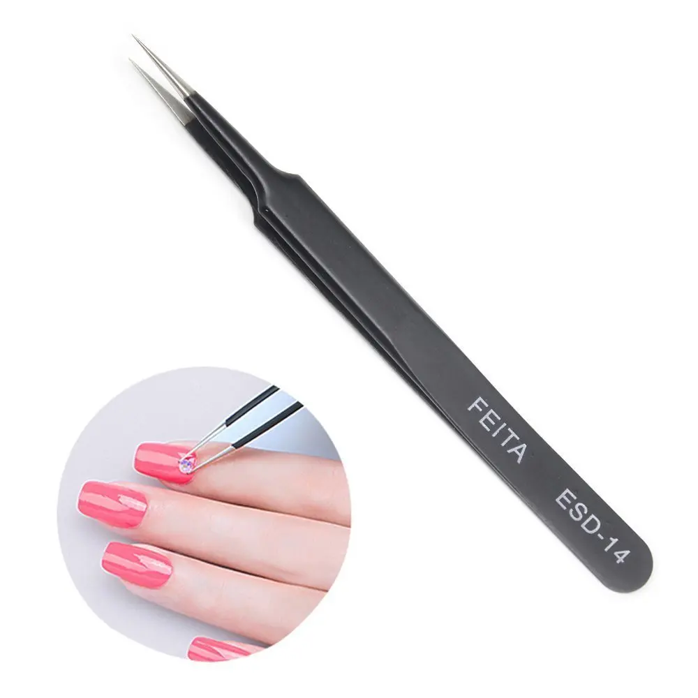 Прямой Изогнутый пинцет из нержавеющей стали для макияжа наращивания ресниц