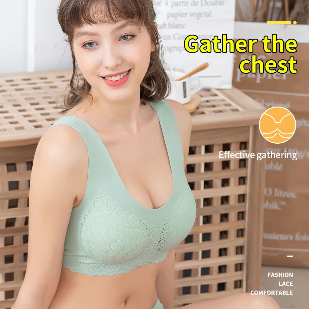 Бюстгальтер женский бесшовный из латекса пикантное кружевное нижнее белье с