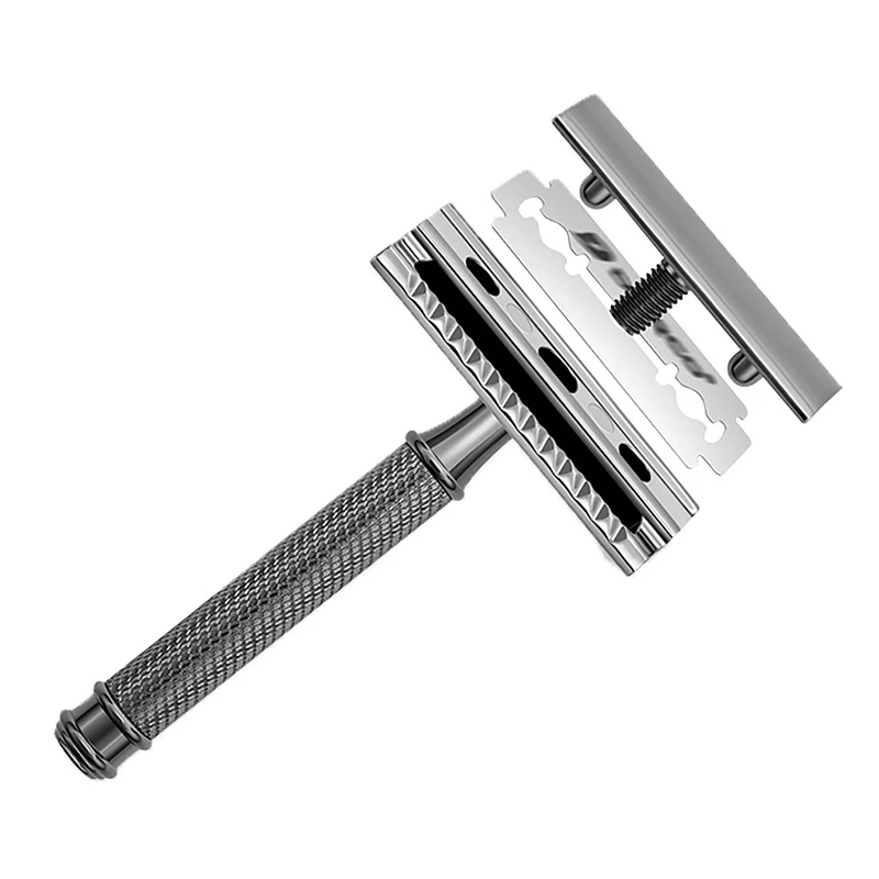 

Double Edge Safety Razor with Razor Placement Base Premium Shaving Manual Shavers Fits All Standard Razor Blades