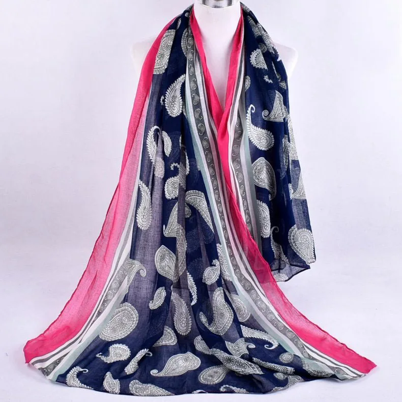 

2020 NEW Cashew Paisley pattern Voile scarf silk square hijab cool shawl ladies foulard femme headband hair bufanda mujer shawl