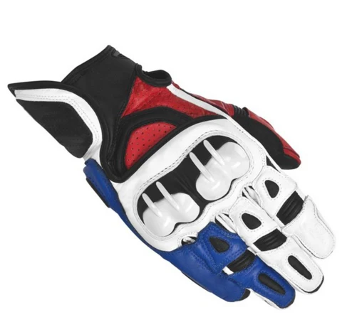 

Moto gp GPX Motorcycle Leather Gloves Motocross ATV Bike Riding White Red Blue Gloves