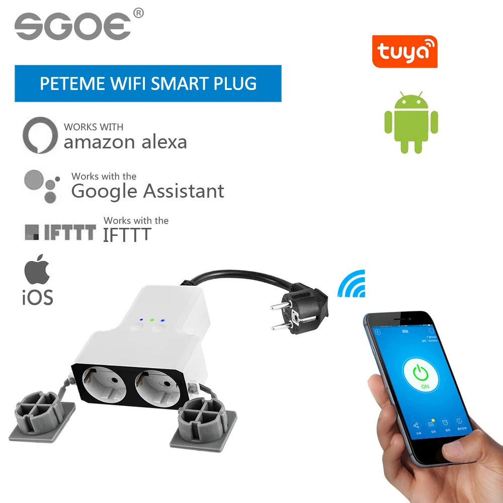 Водонепроницаемая умная розетка peteme tuya Wi Fi уличная настройка времени удаленная