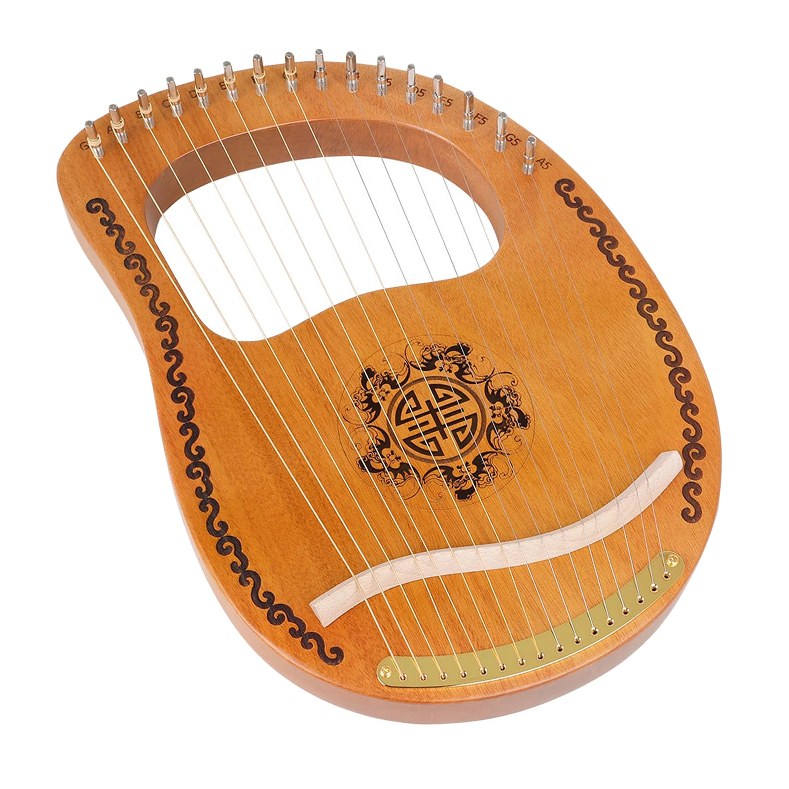 

Beginners Lyre Harp Mahogany with Wrench Great Gift for Music Lovers Kids Children Adults Xmas Present