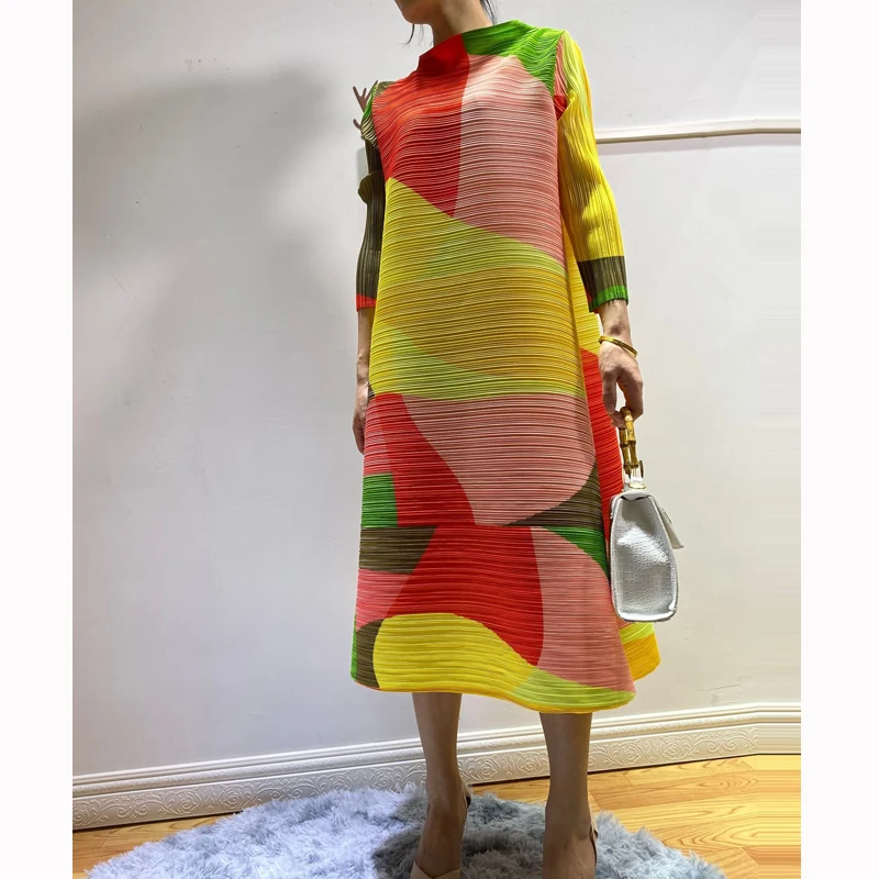 Женское свободное платье Changpleat плиссированное модное дизайнерское miяка с