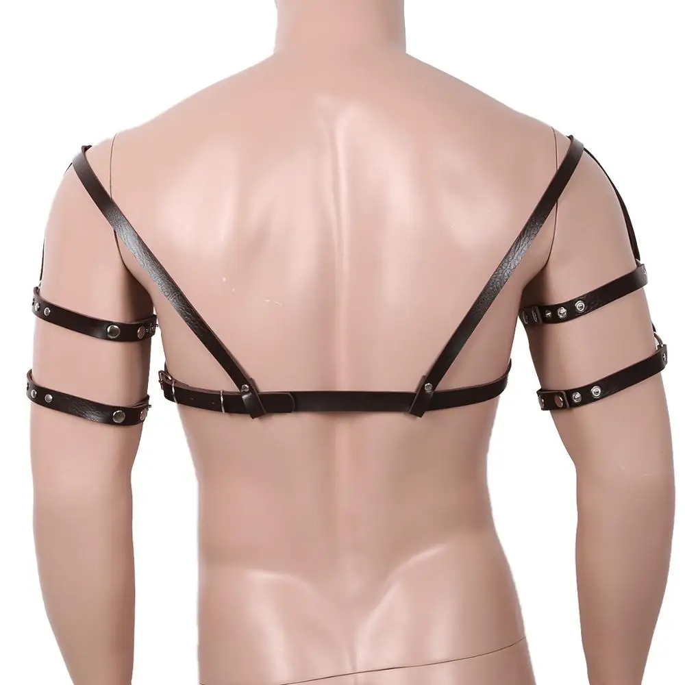 Мужской сексуальный Регулируемый ремень нагрудный на плечо мужской бондаж