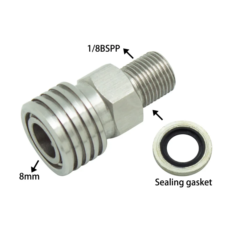 2 шт./лот 1/8BSP & 1/8NPT M10 * 1 шланг для зарядки Paintball PCP фитинг из нержавеющей стали с