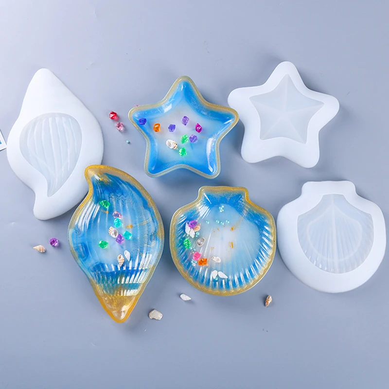 

Раковина силиконовая форма «сделай сам» с эпоксидным покрытием зеркало ремесла коробка для хранения ювелирных изделий, изготовление пресс...