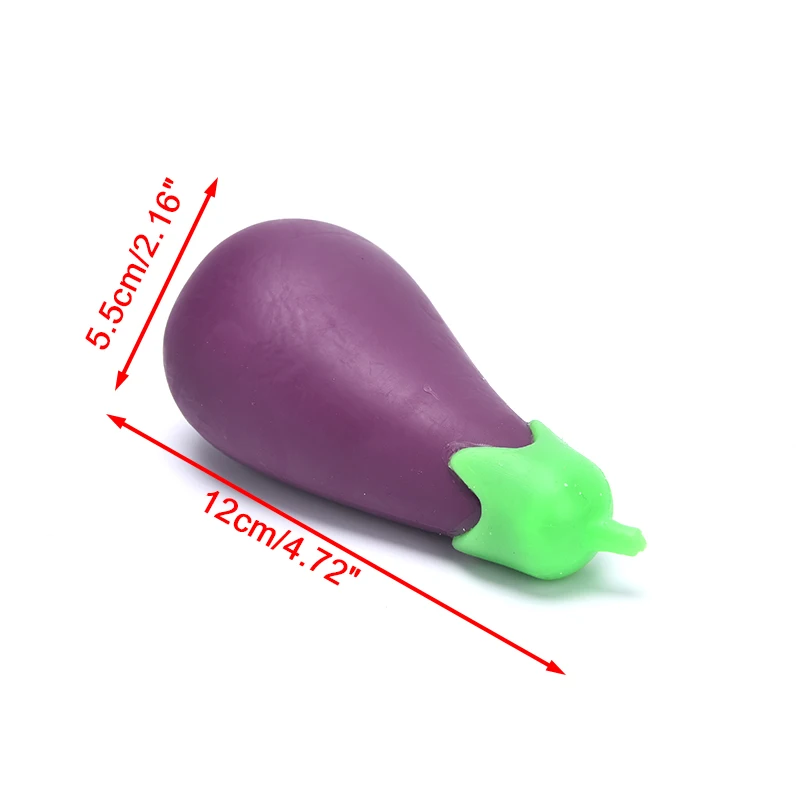

1 Piece Funny Eggplant Slow Rising Simulation Fruit Kid Toy Gift Unzip Toys Leaking Ball