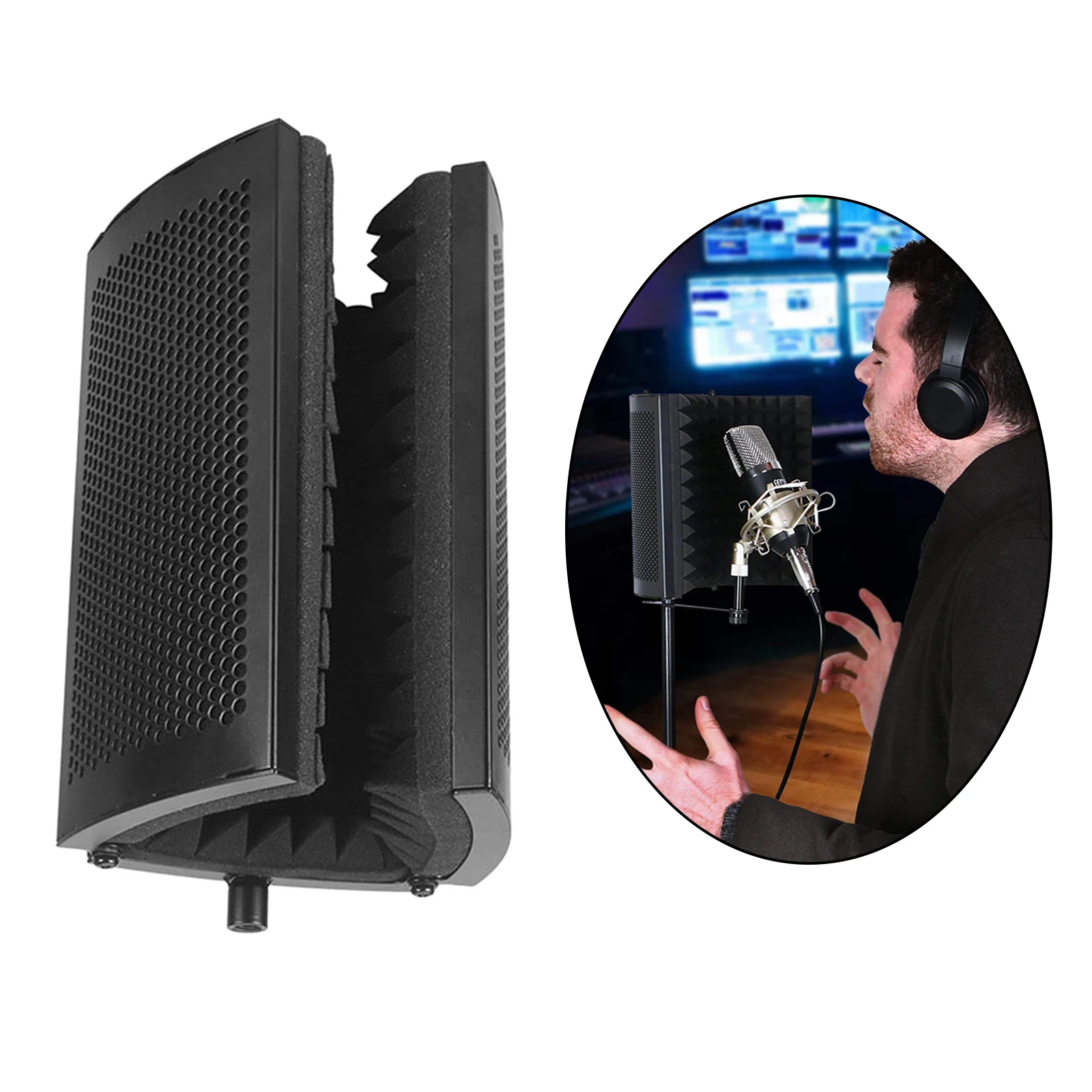 

Professional Mic Microphone Isolation Shield Sound Absorbing Foam Equipments