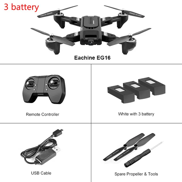 3 battery EG16 WINGGOD gps 5G WiFi FPV RC Дрон Квадрокоптер с 4K HD камерой складной оптический поток позиционирования двойной объектив RTF - Цвет: 3 battery