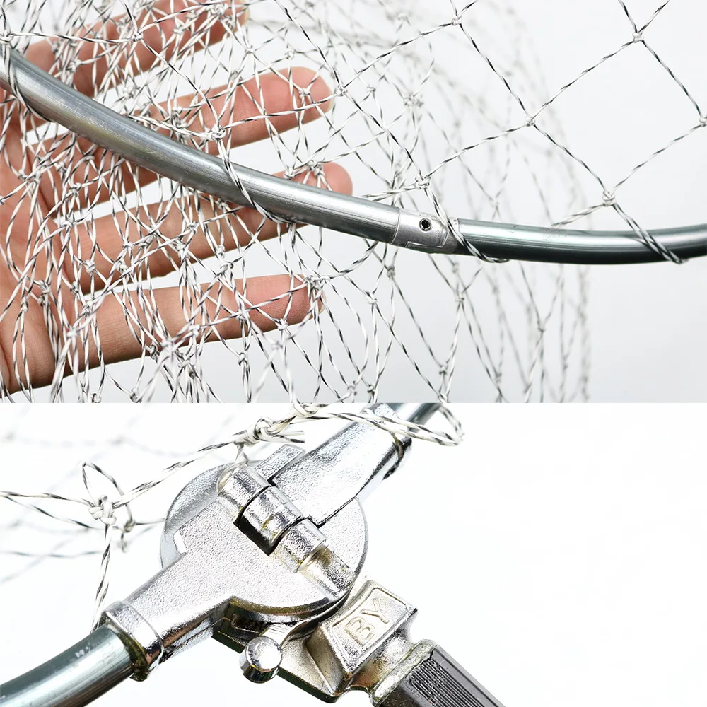 

Fishing Nets Mesh Stainless Steel Fishing Landing Net 200cm Telescoping Pole Foldable Landing Net Casting Fishing Network Trap