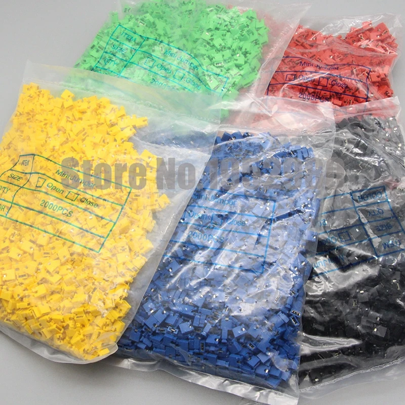 2000 шт. 2 54 мм Шаг перемычки короткая крышка наушники и корпуса провода шунт черный