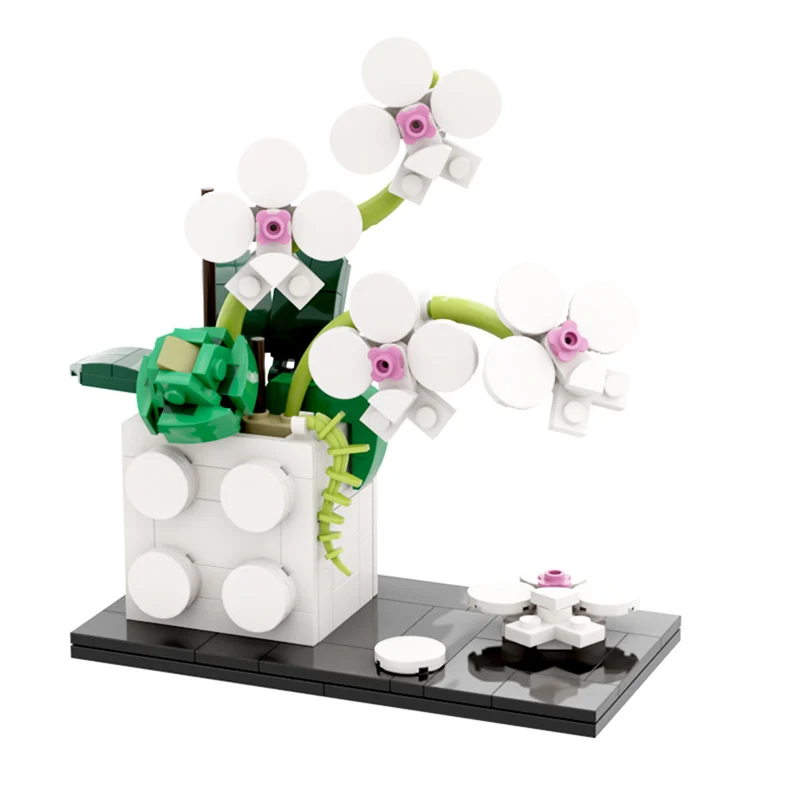 

LIEHUO BRICKS White phalaenopsis flower Plant blocks creator Adult building block toys