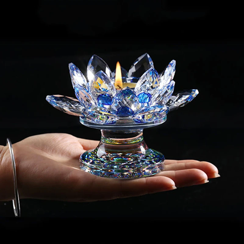 Красочный хрустальный стеклянный держатель для лампы буддийская лампа
