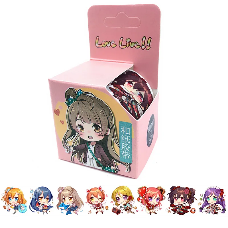 

Маскировочные ленты с рисунком аниме Love Live, 5 м, 10 коробок/партия