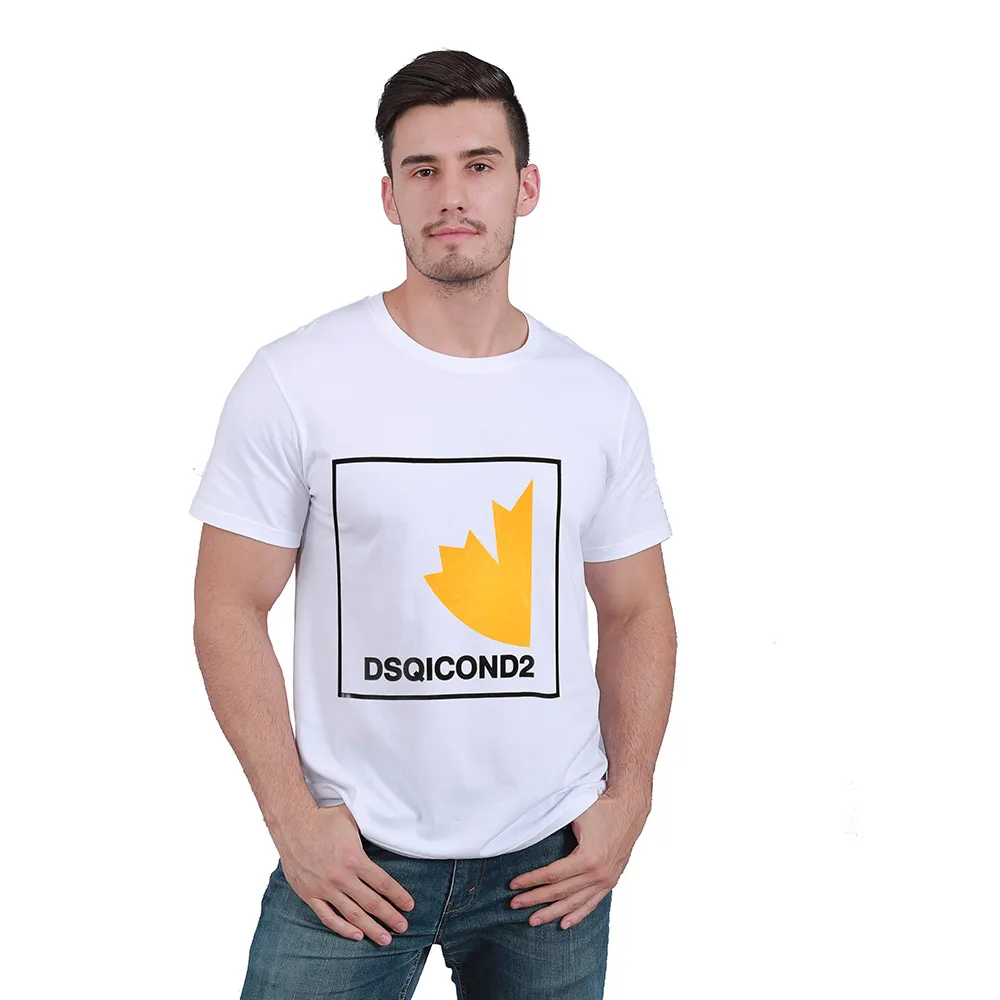 DSQICOND2 Новые футболки DSQ с принтом кленовых листьев графическая мода женская