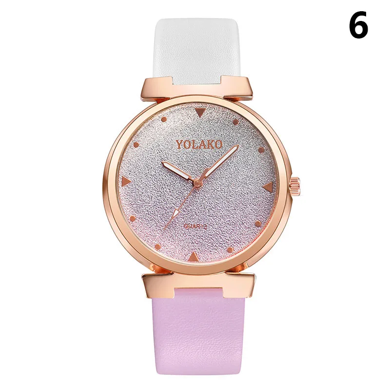 Новые женские кварцевые наручные часы с градиентным цветным циферблатом из